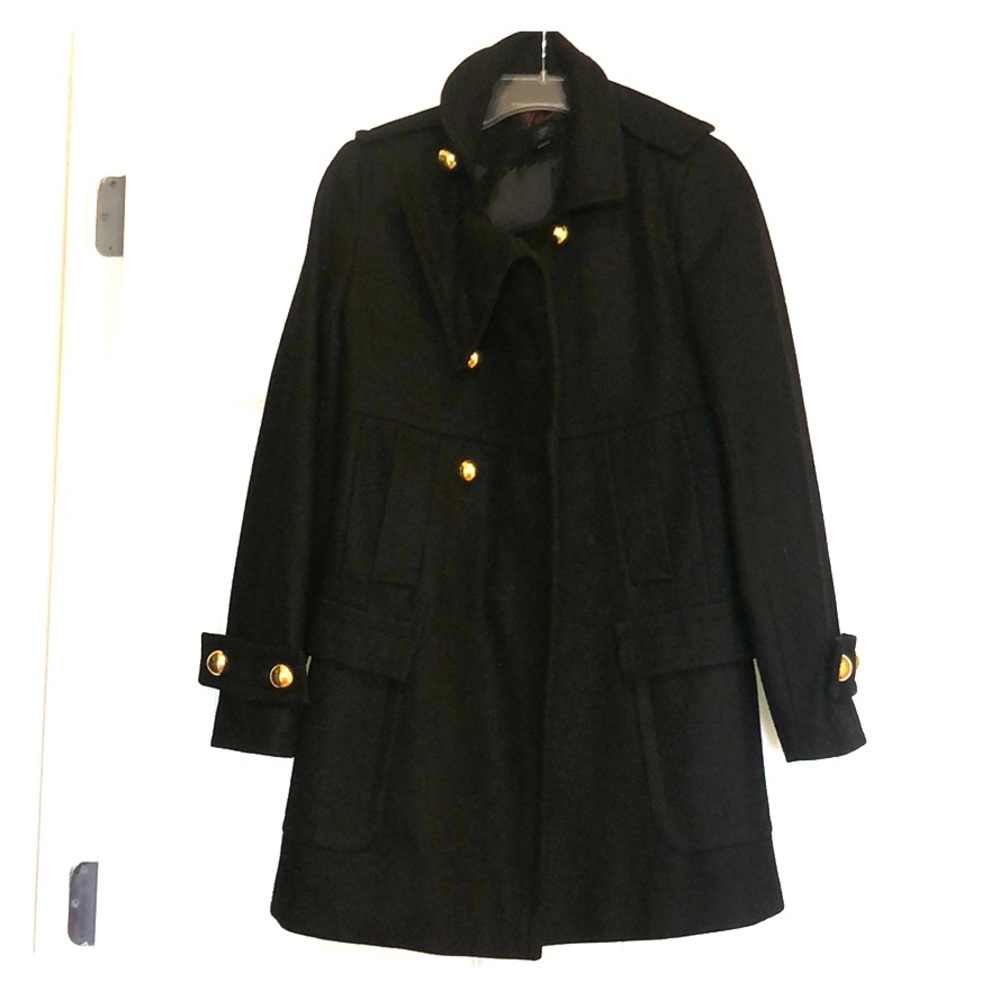 VIA Wool Coat with gold buttons. size small